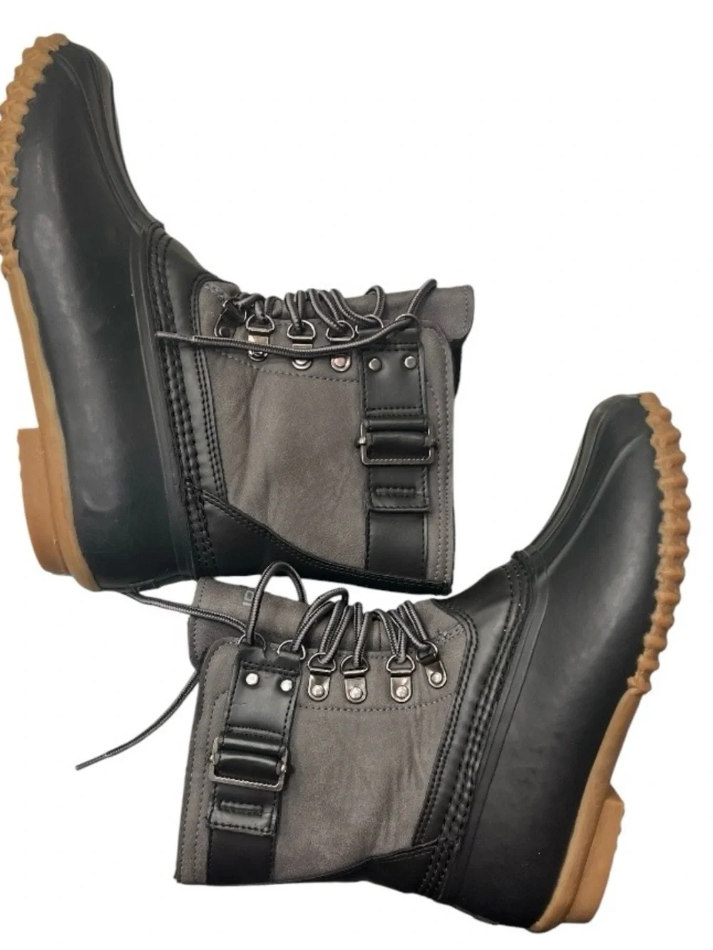JBU Nova Scotia Duck Boots - Women's Size 6.5M - Black/Gray - Faux Fur Lined